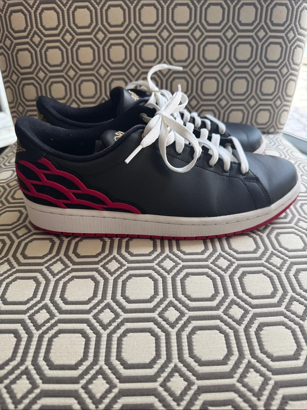 Air Jordan black and red sneakers